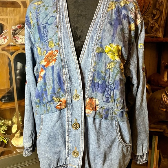 Jackets & Blazers - Floral Denim Jacket Vintage Boho